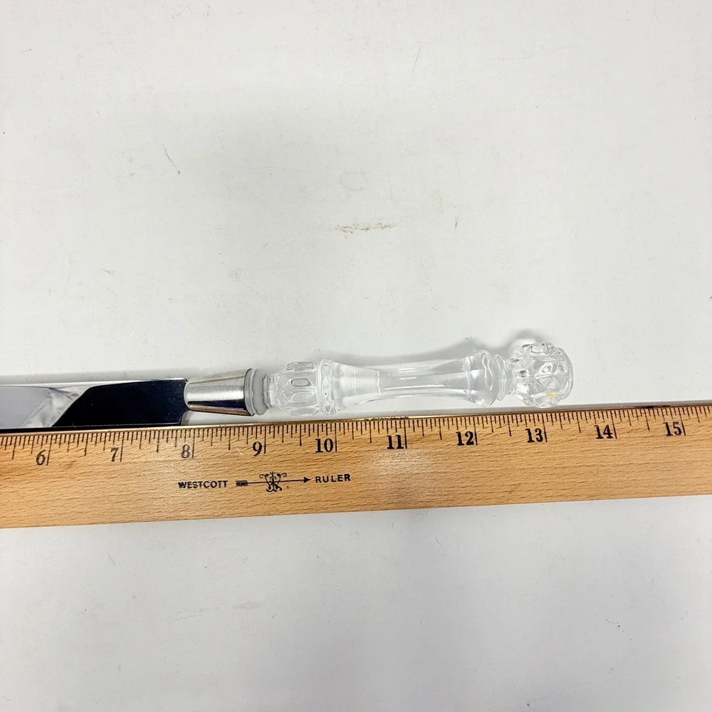 Fostoria Cake Knife Lead Crystal Handle Stainless Steel Blade Size‎ 13 1/4